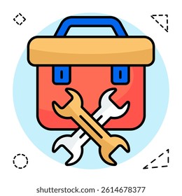 Flat design icon of toolkit