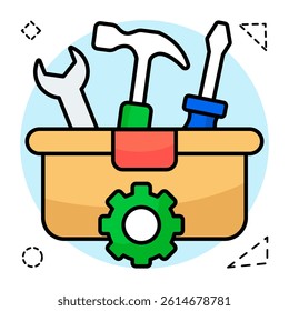 Flat design icon of toolkit