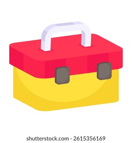 A flat design icon of toolkit