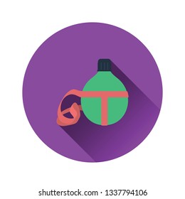 Flat design icon of touristic flask in ui colors. Vector illustration.