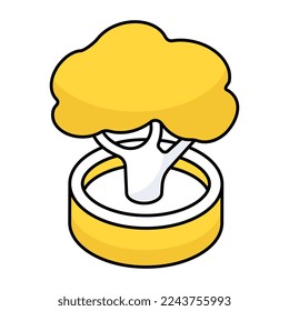 A flat design icon of tree