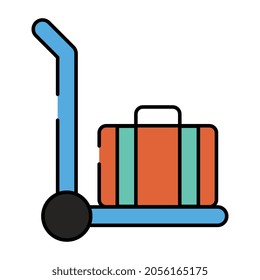 Flat design icon of trolley bag