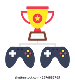 Flat design icon of trophy cup