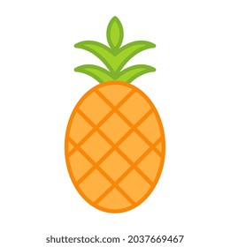 A flat design icon of tropical fruit, pineapple vector