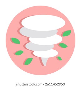 A flat design icon of typhoon