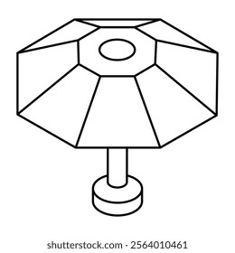 A flat design icon of umbrella