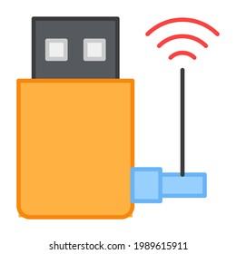 A Flat Design, Icon Of Usb Dongle