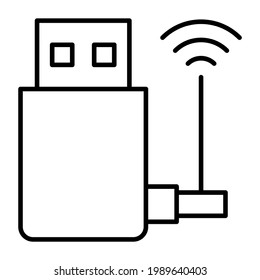 A Flat Design, Icon Of Usb Dongle