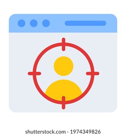 A flat design, icon of user focus