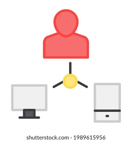 A flat design, icon of user network