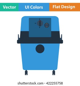 Flat design icon of vacuum cleaner in ui colors. Vector illustration. 