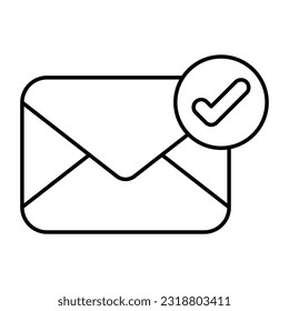 Ein flaches Design-Symbol für überprüfte Mails 