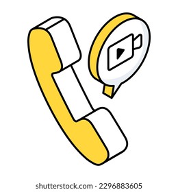 Icono de diseño plano de videollamada