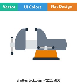 Flat design icon of vise in ui colors. Vector illustration. 