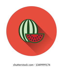 Flaches Design Symbol von Watermelon in ui Farben. Vektorgrafik.