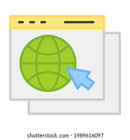 A flat design, icon of web browser