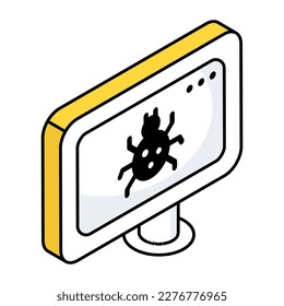 A flat design icon of web bug