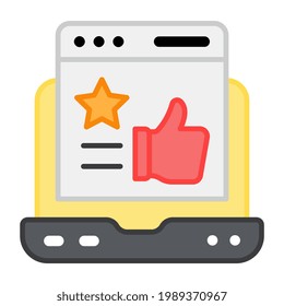 A flat design, icon of web feedback