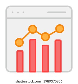 A flat design, icon of web Infographic