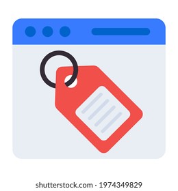 A flat design, icon of web tag