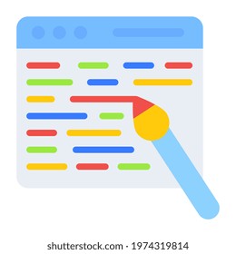 A flat design, icon of website writing