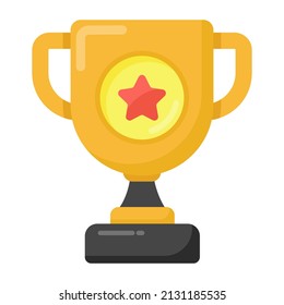 Icono de diseño plano de un trofeo ganador

