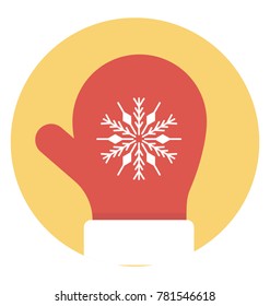 Flat design icon of winter gloves