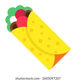 A flat design icon of wrap