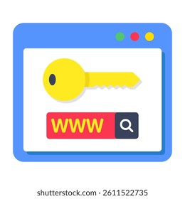 Flat design icon of www