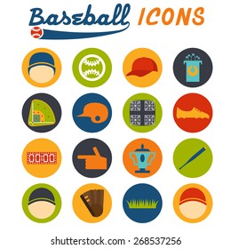 flat design icons of baseball