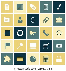 Flat design icons for business. Vector illustration.