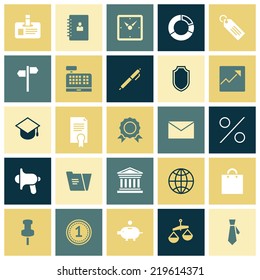 Flat design icons for business. Vector illustration.