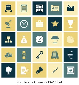 Flat design icons for business. Vector illustration.