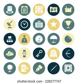 Flat design icons for business. Vector illustration.