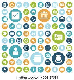 Flat design icons for business. Vector illustration.
