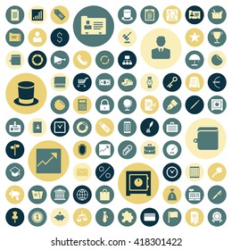 Flat design icons for business. Vector illustration.
