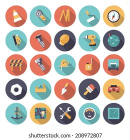 Flat design icons for industrial. Vector eps10 with transparency.