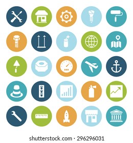 Flat design icons for industrial. Vector illustration.