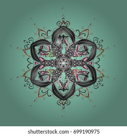 Flat design. Icons, labels. Colorful snowflake Vector illustration. Snowflake icon, isolated. Winter snowflake on colorful background.