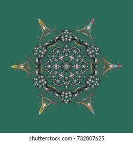 Flat design. Icons, labels. Snowflake icon, isolated. Vector winter snowflakes on colorful background. Vector illustration. Colorful snowflake Vector illustration.
