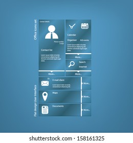 Flat design icons layout vector illustration suitable for web design or smartphone/tablet graphic user interface