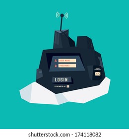 Flat design icons layout vector illustration suitable for web design or smartphone/tablet graphic user interface. Eps10 vector illustration