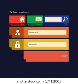 Flat design icons layout vector illustration suitable for web design or smartphone/tablet graphic user interface. Eps10 vector illustration