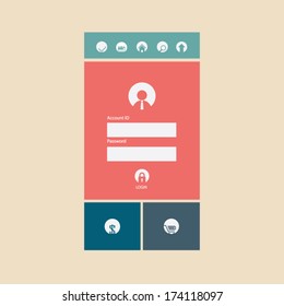 Flat design icons layout vector illustration suitable for web design or smartphone/tablet graphic user interface. Eps10 vector illustration