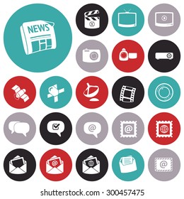 Flat design icons for media. Vector illustration.
