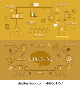 Flat Design Icons On Background-Vector Illustration,Graphic Design. For Web, Websites, Print Materials. Thin Line