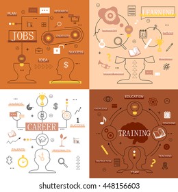Flat Design Icons On Background-Vector Illustration,Graphic Design.For Web, Websites, Print Materials, Apps. Thin Line Concept 