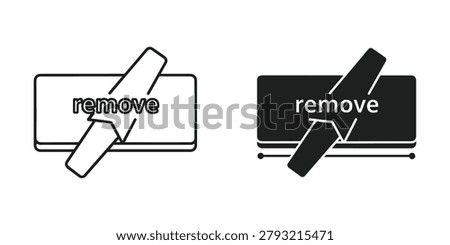 Flat design icons representing a delete or cancel action. Perfect for user interface elements and digital controls.