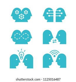 Flat design icons set of brainstorming, partnership, cooperation, team work and communication