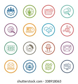 Flat Design Icons Set. Business and Finance. Isolated Illustration.